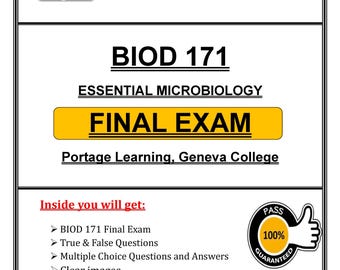 Preparación para el examen final de BIOD 171 (2026) / Microbiología Portage Learning / (Descarga en PDF)