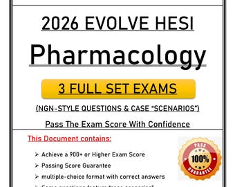 Preparación para el examen HESI de Farmacología EVOLVE 2026 / Preguntas NGN, Casos prácticos (descarga en PDF)