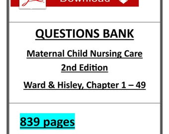 Cuidados de enfermería maternoinfantil, 2.ª edición / Banco de preguntas de Ward y Hisley (PDF) / 839 páginas