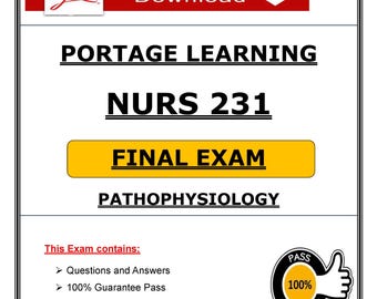 Examen final de fisiopatología NURS 231 2026 en PDF / Preguntas y respuestas de Portage Learning / Preparación para el examen de enfermería