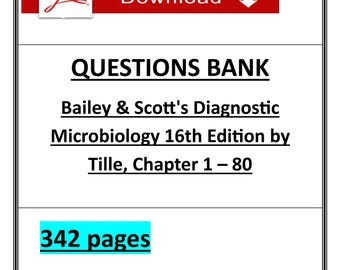Microbiología diagnóstica de Bailey y Scott, 16.ª ed. / Banco de preguntas en PDF / 342 páginas