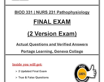 Preparación para el examen final de fisiopatología de BIOD 331 NURS 231 (2026), Portage Learning (descarga en PDF)