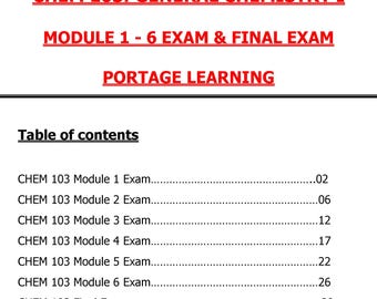 Exámenes de los módulos 1 a 6 de CHEM 103 + Examen final (PDF) / Química general I / Portage Learning