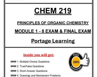 Examen de los módulos 1 a 8 y examen final de CHEM 219 (PDF), Química Orgánica de Portage Learning (2026)