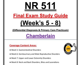 Studiegids examen NR 511 2026 pdf | Week 5–8 | Chamberlain NP-voorbereiding