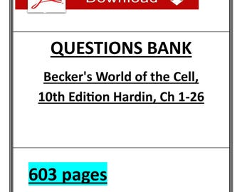 Becker's World of the Cell 10e editie door Hardin Studiegids pdf-download