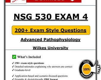 NSG 530 Exam 4 PDF | Advanced Pathophysiology 2026 Exam Prep Questions with Answers | Wilkes