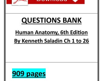 Anatomía Humana, 6.ª edición, de Saladin / Banco de preguntas en PDF / 909 páginas
