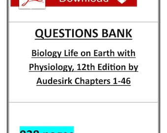 Biología: La vida en la Tierra, 12.ª edición, de Audezerk / Banco de preguntas PDF / 938 páginas
