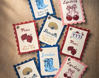 Bachelorette Party Name Tags, Gift Tags, Bridesmaid Tags, Customizable Theme, Bag Tag, Bridesmaid Proposal