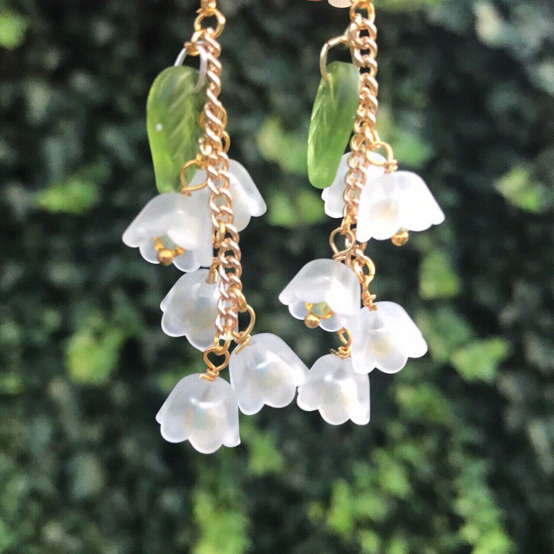 Lucite earrings lily of the valley earrings dangle and drop Etsy Lucite earrings lily of the valley earrings dangle and drop Etsy