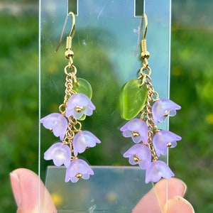 Popular right now, summer jewelry ,  earrings,lily of the valley , lavender earrings , floral earrings , flower earrings, wedding earrings