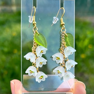 Popular right now , lily of the valley, white earrings, flower earrings, best friends gift idea ,dangle and drop, floral earrings, moms gift