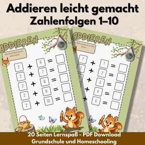 Suma hasta 20 con Nala: Aprendiendo problemas de suma - Ficha de matemáticas para 1.er grado (descarga en PDF con clave de respuestas y página para colorear gratis)