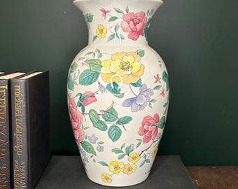 Royal Winton Hand Painted Floral Vase | Large English Pottery Chintz Style