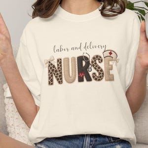 Camiseta de enfermera con estampado animal de imitación, camiseta de enfermera de parto y alumbramiento, Stork Squad, regalo para enfermera de obstetricia, camiseta de enfermera de parto, partera, enfermera registrada, camiseta de hospital, enfermera de parto