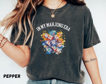 comfort color shirtComfort Colors® in my Mahjong era Graphic T-Shirt,  Retro watercolor Tee, Game Night Gift for Her,