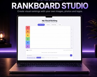 Visual Tier List Maker, Image Ranking Board, Offline HTML App, Customizable Drag-and-Drop Tool, PNG & SVG Export, Instant Digital Downloads