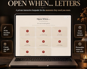 Open When Letters App, Personalized Long Distance Gift, Anniversary Keepsake for Boyfriend or Girlfriend, Instant Digital Download, Offline