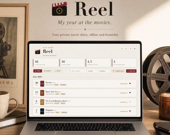 Movie Diary App, Offline Film Tracker, Film Journal, Watchlist & Ratings, Movie Log, Private HTML App, No Subscription, Digital Download