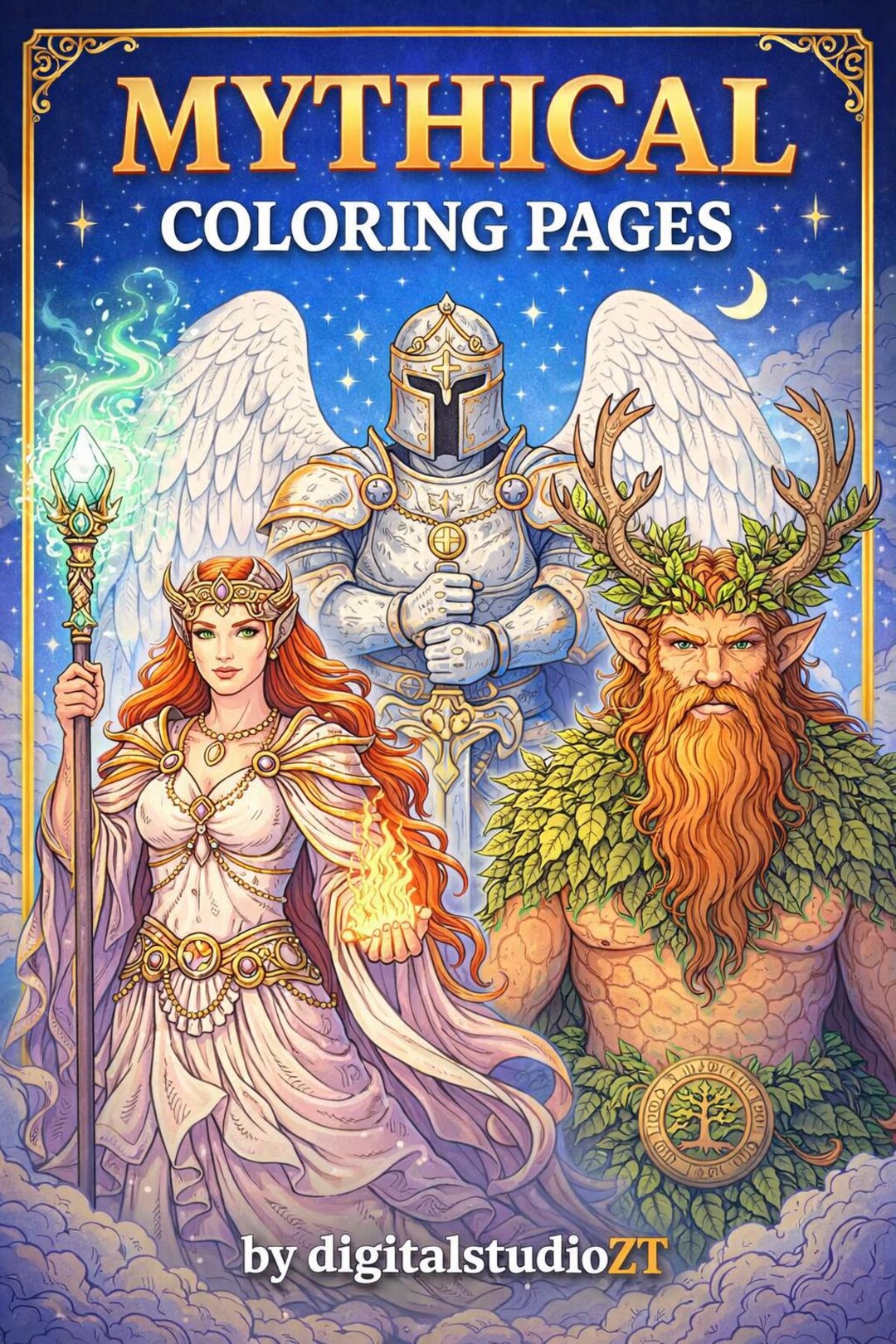 30 Myth Coloring Book for Adults, Fantasy & Symbolic Coloring Pages ...