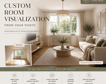 Custom Room Visualization From Your Photo | Photorealistic Interior Design, Renovation Preview, Virtual Room Makeover, Custom Design Concept