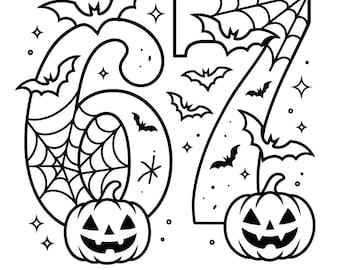 6-7 spooky halloween coloring sheet!