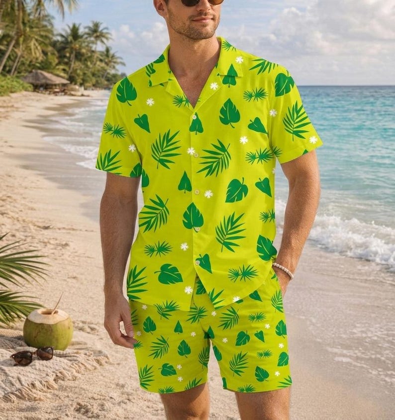 Vintage Zootopia Hawaii Hemd und Shorts, Nick Wilde Staffel 1 Set, Cosplay Cartoon Hemd, Sommerferien, Disneyland Geschenk für Ihn Bild 3