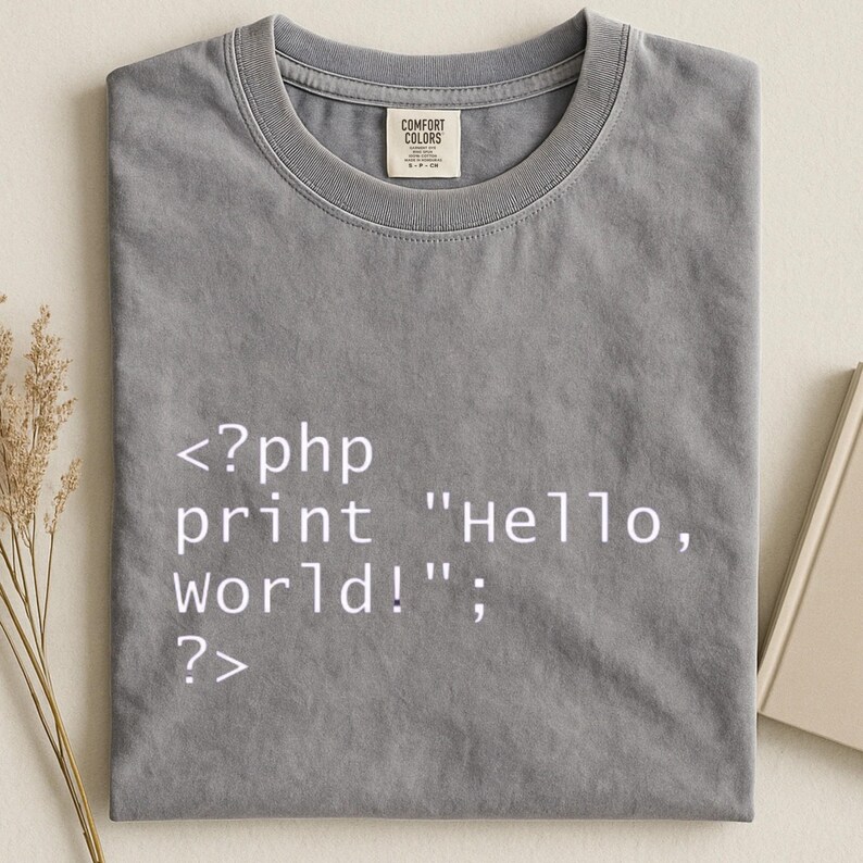 PHP Hello World Shirt, Programmer Coding Tee, Software Engineer Gift, Developer Tshirt