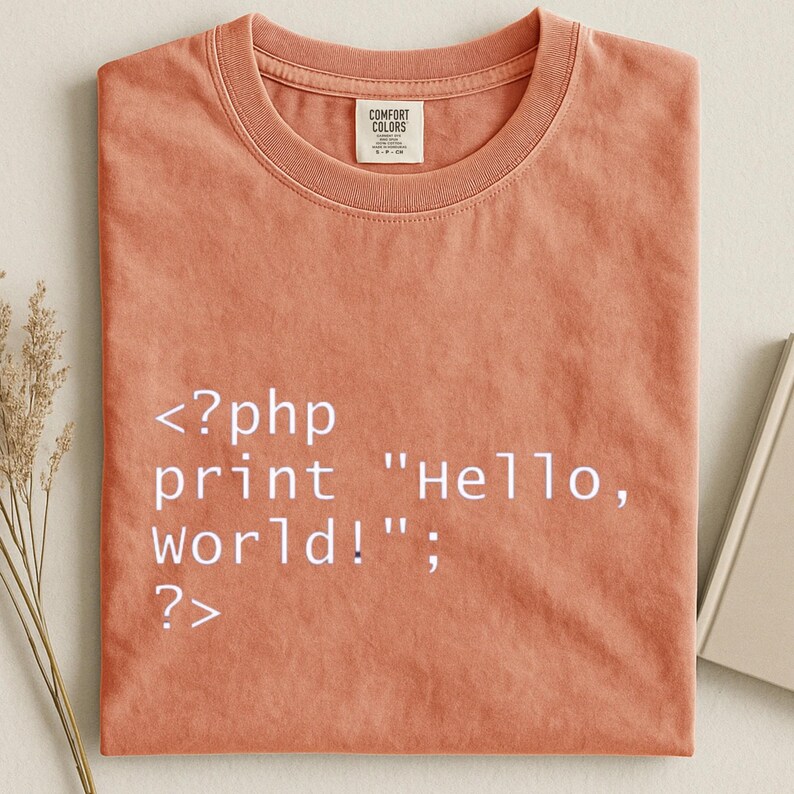 PHP Hello World Shirt, Programmer Coding Tee, Software Engineer Gift, Developer Tshirt
