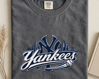 New York Baseball Shirt, Yankees City Skyline Tee, Game Day Sports Tshirt, Baseball Fan Gift