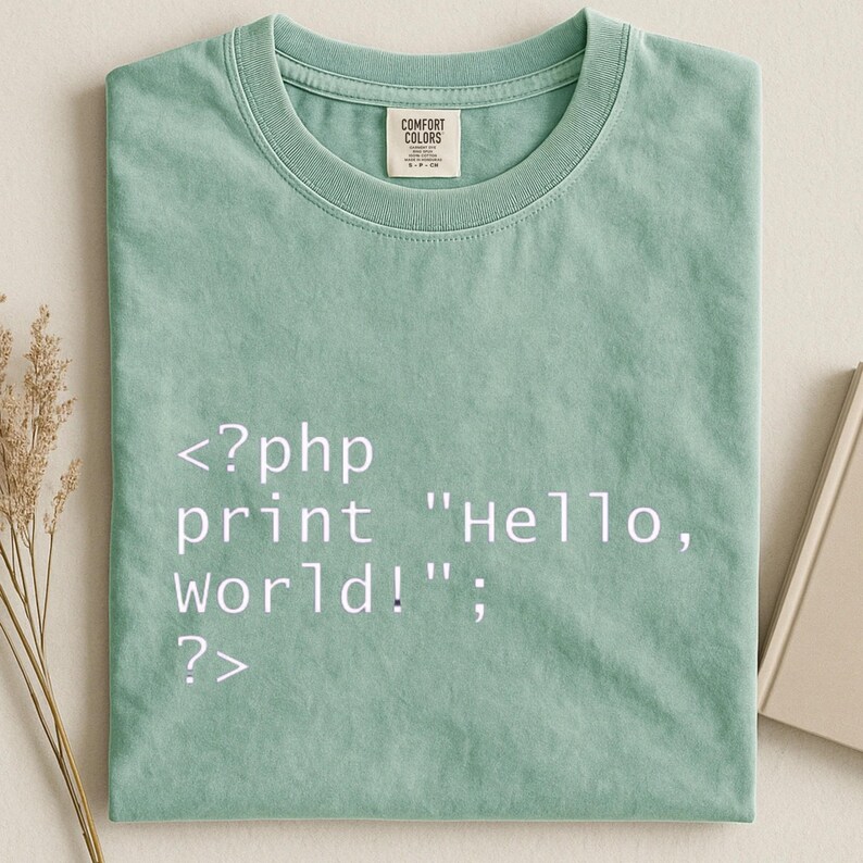 PHP Hello World Shirt, Programmer Coding Tee, Software Engineer Gift, Developer Tshirt