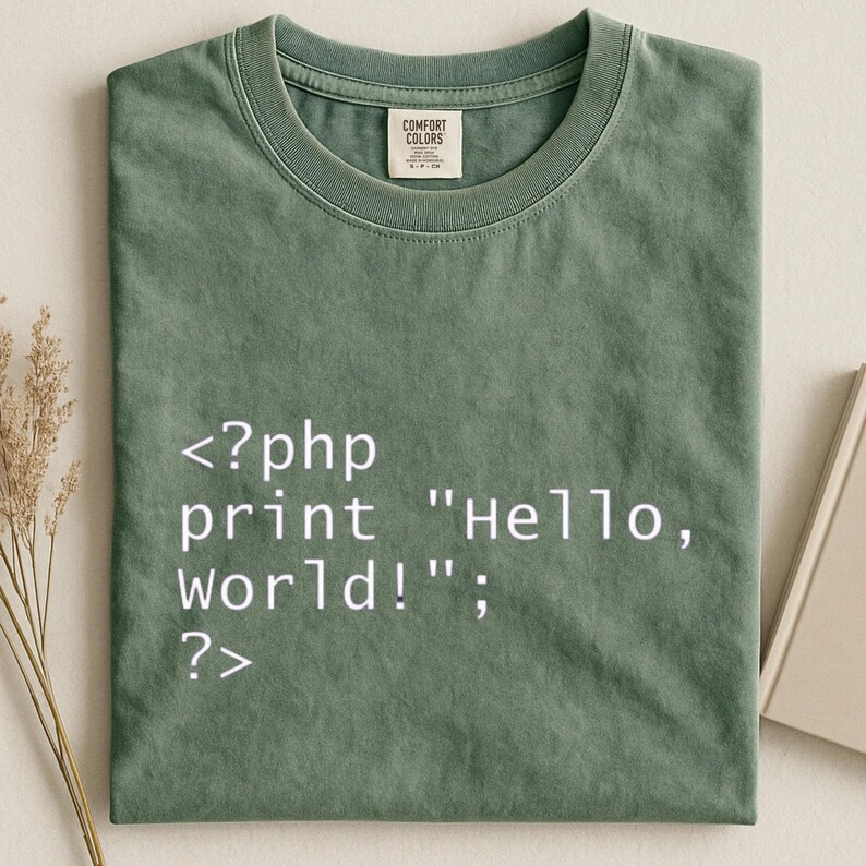 PHP Hello World Shirt, Programmer Coding Tee, Software Engineer Gift, Developer Tshirt