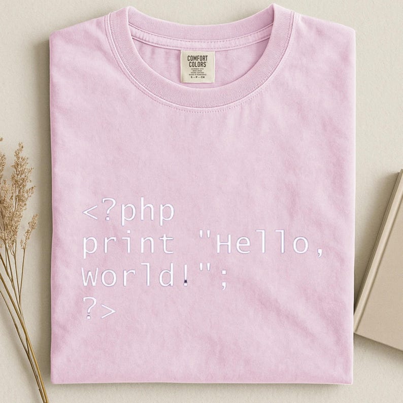 PHP Hello World Shirt, Programmer Coding Tee, Software Engineer Gift, Developer Tshirt