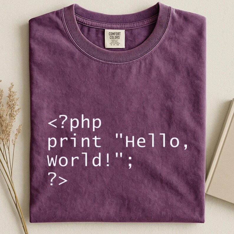 PHP Hello World Shirt, Programmer Coding Tee, Software Engineer Gift, Developer Tshirt