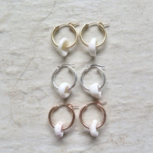 Hawaiian Puka Shell Hoop Earrings: Handmade Beach Jewelry
