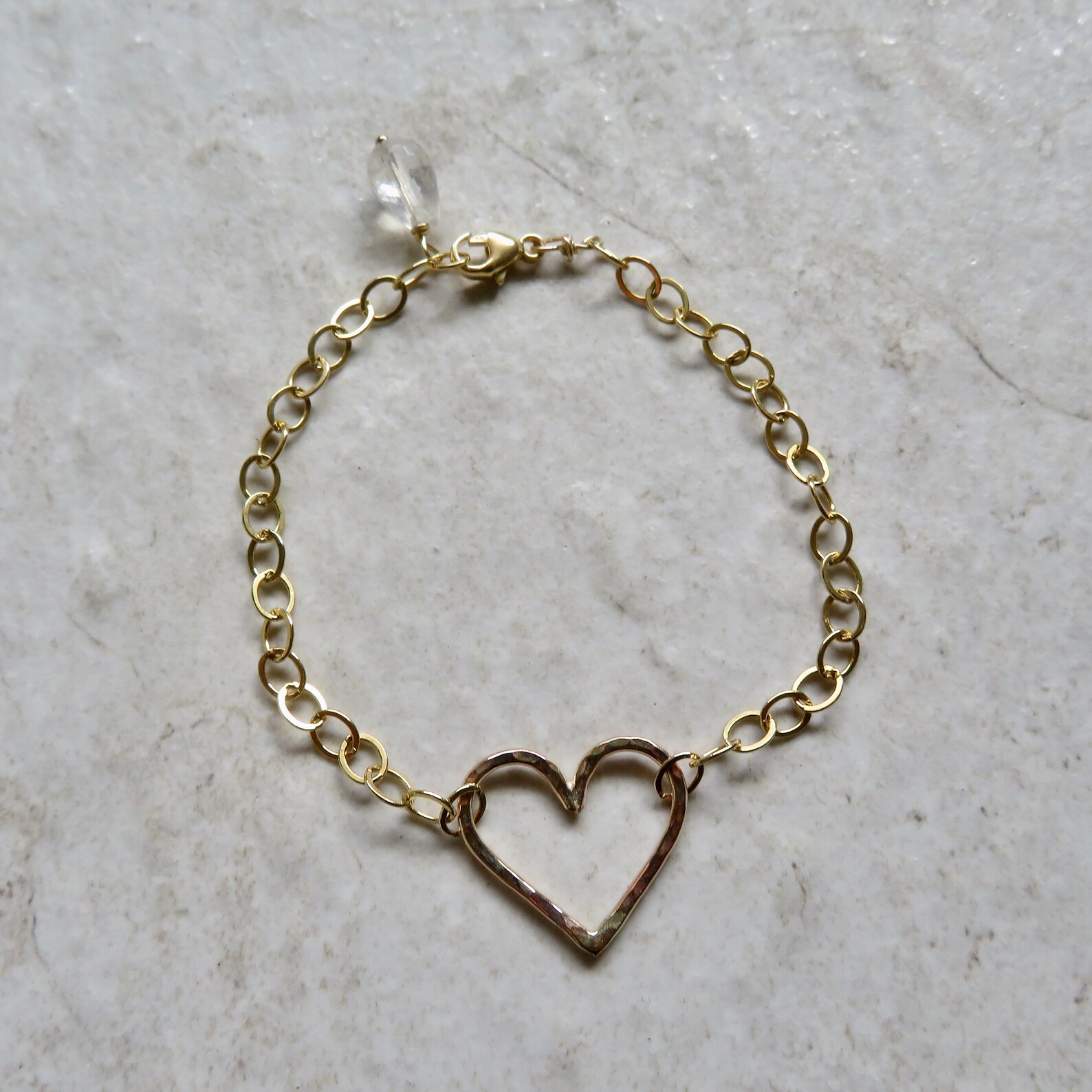 Gold Chain Heart Bracelet Heart Jewelry Anniversary Etsy