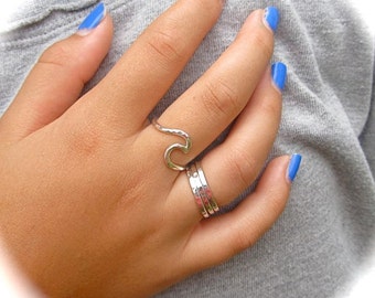 Sterling Silver Wave Ring: Handmade Surfer Girl Jewelry
