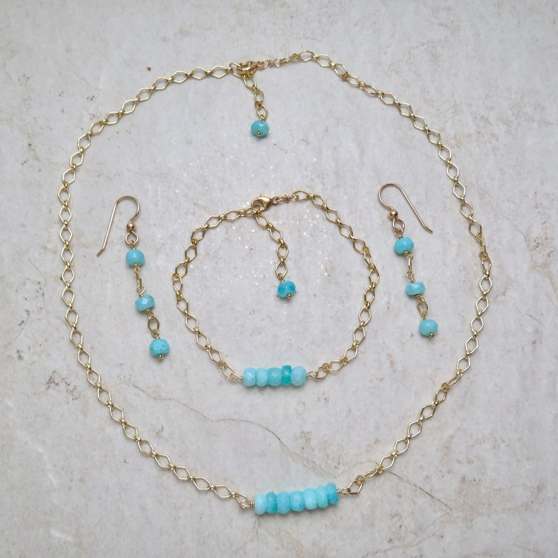 Blue Opal Gold Diamond Chain Bracelet Peruvian Opals Aqua Etsy