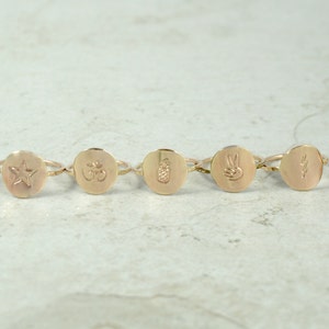 Gold Ring, Personalized Rings Custom Hand Stamped, Shaka, Pineapple, Wave Rings, Handmade Maui Hawaii Jewelry, Girls Gift Idea, Boho Fashion