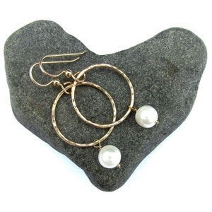 White Pearl Drop Earrings, Gold Threaders, Elegant Bridal Wedding Jewelry, June Birthstone, Bridesmaids Gift Idea, Handmade Maui Hawaii image 5