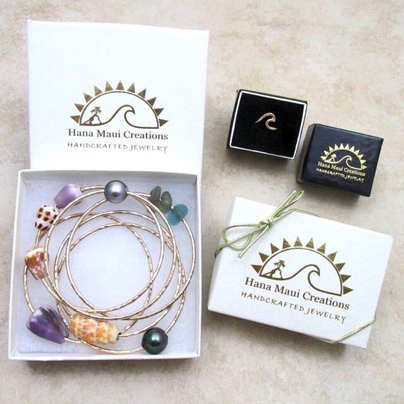 Tahitian Pearl Bangle, Gold Hammered Bracelet, Hawaii Beach Jewelry, Genuine Black Pearls, Bridal, Wedding, Anniversary Gift Idea For Her Bild 9