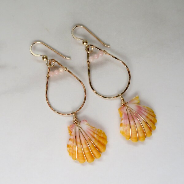 Sunrise Shell Earrings in Pacific/Citrine/Turquoise