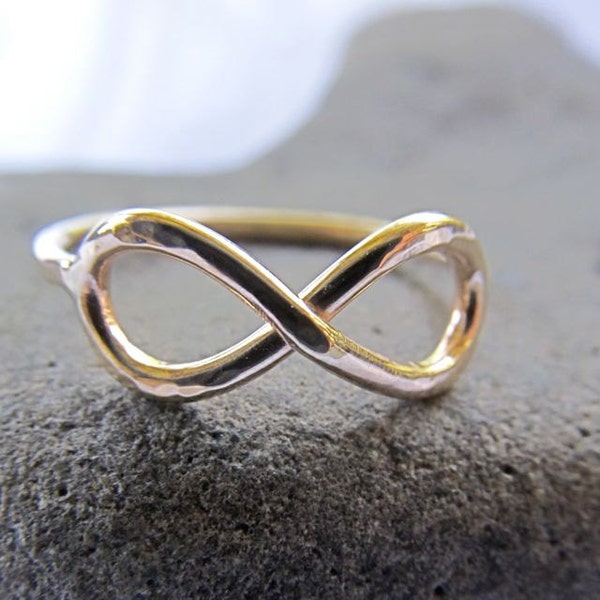 Gold Infinity Ring, Handmade Hawaii, Love, Anniversary Gift, Infinity Symbol, Wedding Bridal Fashion, Bridesmaid Jewelry, Friendship Ring