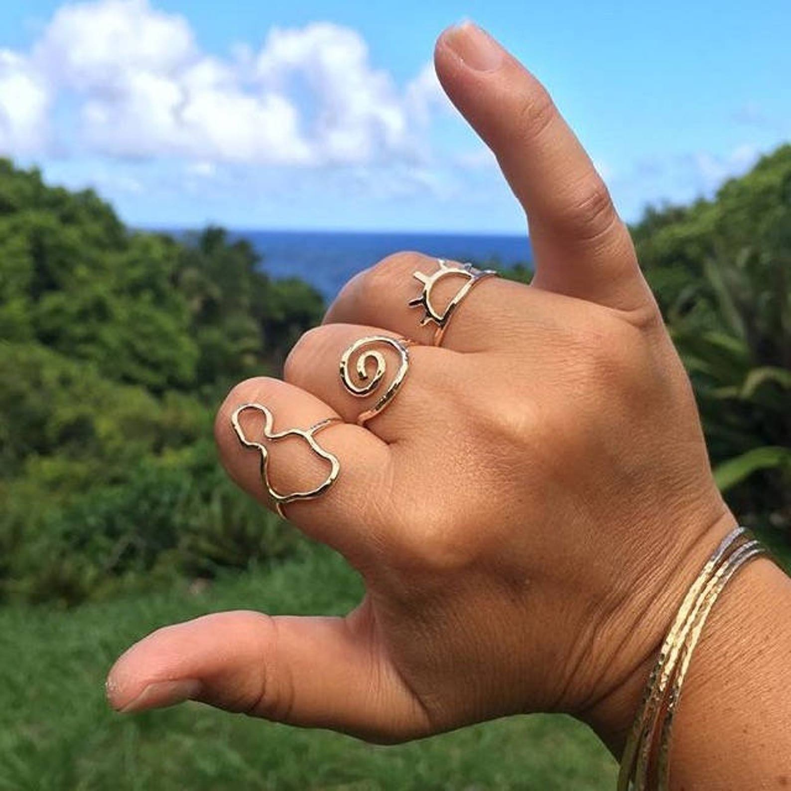 Horseshoe Ring Lucky Charm Ring Sterling Silver Hammered Etsy