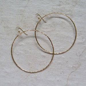 Big Gold Hoop Earrings, Large Hammered Hoops, Handmade Hawaii Jewelry, Elegant Gift For Her, Boho fashion, Gold Hoops, Large Hoops Earrings