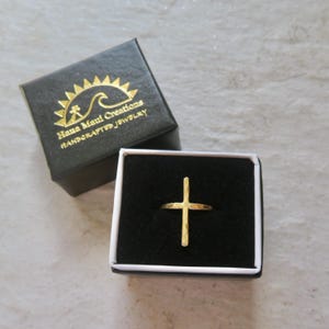 ハンドメイド14Kゴールドフィルドクロスリング、宗教ジュエリー