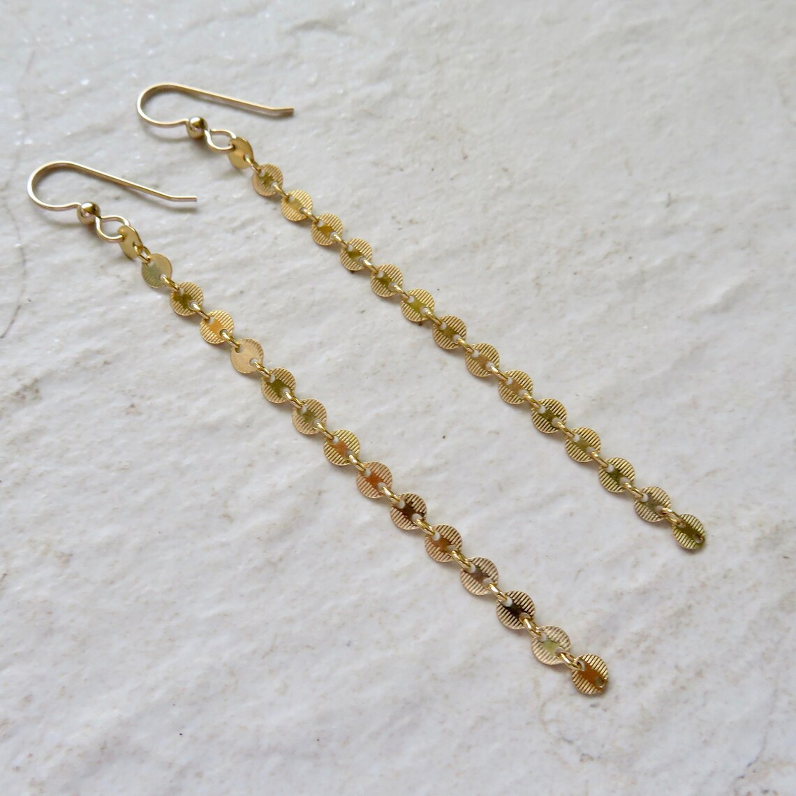 Long Gold Chain Earrings Elegant Gift Idea for Her Handmade Etsy