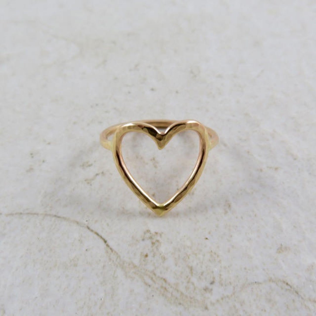 Gold Heart Ring Love Sweetheart Anniversary Gifts Handmade - Etsy