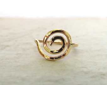 Gold Spiral Ring, Symbol Jewelry, Spirals, Handmade Hawaii, Infinity, Girls Gift, Unity, Awareness, Nature, Growth, Rings, Boho Fashion